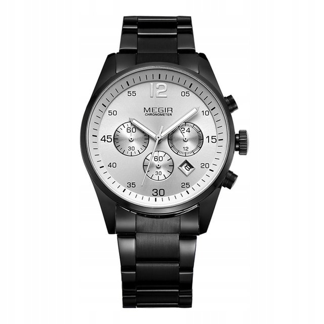 VIPhair.cz - Luxusní pánské hodinky MEGIR 2010G - black/silver - Hodinky -  MÓDNÍ DOPLŇKY