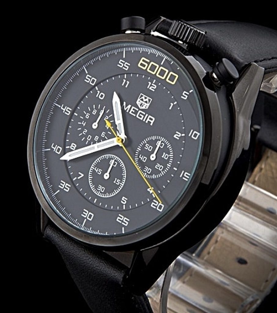 VIPhair.cz - Pánské hodinky MEGIR 6000 v ležérním stylu pro gantlemany -  black - Hodinky - MÓDNÍ DOPLŇKY