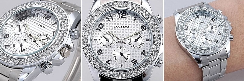 VIPhair.cz - Luxusní hodinky s krystaly Swarovski Elements- stříbrné -  Hodinky - MÓDNÍ DOPLŇKY