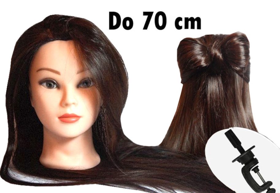 VIPhair.cz - Cvičná hlava Tina k prodlužování vlasů, střihy, účesy + stojan  ZDARMA! Vlasy 70cm - CVIČNÉ HLAVY