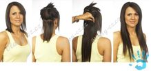CLIP IN vlasy - 100% Lidské vlasy k prodloužení REMY, černo-hnědé