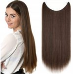 FLIP IN vlasy - 100% Lidské vlasy k prodloužení REMY, středně hnědá