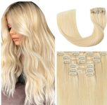 CLIP IN vlasy - 100% Lidské vlasy k prodloužení REMY, platinová Blond