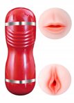 Dvojitý masturbátor pro muže SoftPussy&Lips