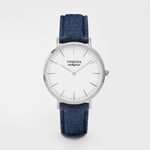 Elegantní UNISEX hodinky VENEZIA pro každý den - kombi silver & jeans