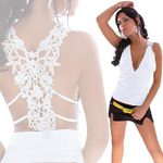 Dámské tílko s krajkou na zádech - white