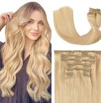 CLIP IN vlasy - 100% Lidské vlasy k prodloužení REMY, přírodní Blond