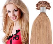 KERATIN- 100% Lidské vlasy k prodloužení REMY, tmavá Blond 46,55,60cm