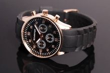 Unisex hodinky Schaffer se silikonovým páskem black/gold