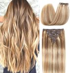 CLIP IN vlasy - 100% Lidské vlasy k prodloužení REMY, melírované 12/613