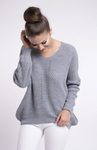 Dámský svetr s jemným vzorem - Grey