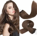MICRO LOOP/ MICRO RING- 100% Lidské vlasy k prodloužení REMY, středně hnědé 55cm