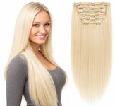 CLIP-IN- 100% Lidské vlasy k prodloužení REMY, přírodní Blond 45 cm