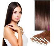 TAPE-IN vlasové pásky - 100% Lidské vlasy REMY, tmavě hnědé