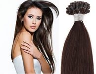 KERATIN- 100% Lidské vlasy k prodloužení REMY, tmavě hnědé 46,55,60cm