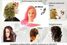 Cvičná hlava Emma k prodlužování vlasů, střihy, účesy + stojan ZDARMA! až 80cm
