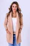 Dámský pletený kardigan - peach