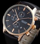 Nový model stylových pánských hodinek MEGIR Chronograph TLW11 - gold/black