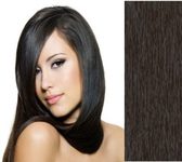 MICRO RING 100% Indické vlasy k prodloužení REMY, hnědo-černá 46,55cm