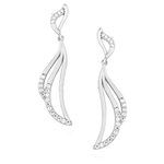 Stříbrné náušnice Wing se Swarovski Elements Zirconia 925/1000