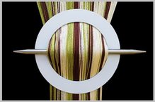 Provázková záclona De Luxe trio-effect- ecru-čokoládová-olivová