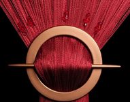 Provázková záclona Luxury s korálky - bordó