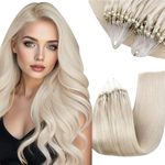 MICRO LOOP/ MICRO RING- 100% Lidské vlasy k prodloužení REMY, platinová Blond 55cm