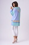 Dámský jemný kardigan s kapucí - sky