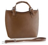 Luxusní Shopper bag kabelka s odmínatelným popruhem CALENDA - camel