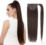 Culík/cop příčesek -100% lidské Remy vlasy 60 cm, tmavě hnědá