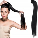 6Culík/cop příčesek -100% lidské Remy vlasy 60 cm, černá