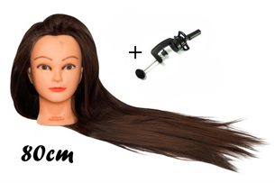 Cvičná hlava Angelina k prodlužování vlasů, střihy, účesy + stojan ZDARMA! Až 80 cm!