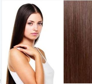 MICRO RING  100% Indické vlasy k prodloužení REMY, tmavě hnědá 46,55cm