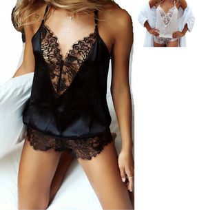 Luxusní overal - košilka a krajkové kraťásky Esterie