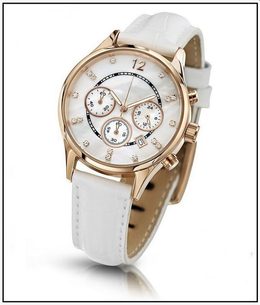 Oslnivé hodinky Geneva Pearl Swarovski zlaté - white