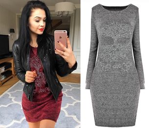 Dámské šaty s kamínky - Grey