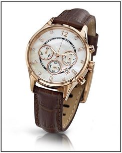 Oslnivé hodinky Geneva Pearl Swarovski zlaté - brown
