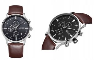 Nový model stylových pánských hodinek MEGIR Chronograph TLW11 - brown/silver