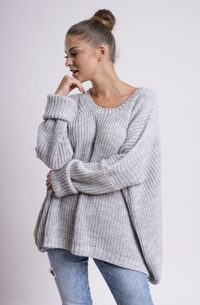 Dámský oversize svetr - Grey