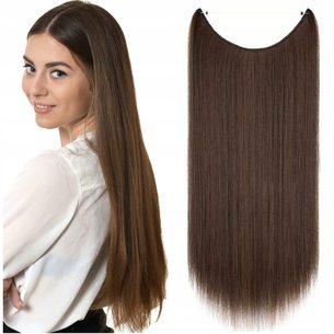 FLIP IN vlasy - 100% Lidské vlasy k prodloužení REMY, středně hnědá