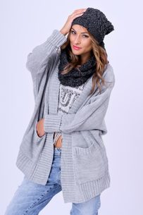 Dámský oversize kardigan - grey