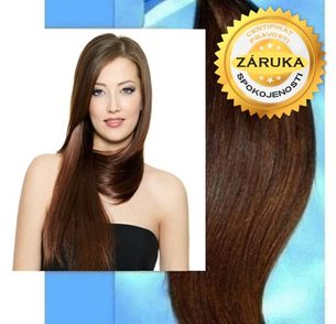 100% Středoevropské vlasy VIRGIN pro metodu MICRO RING, středně hnědé 20 - 70 cm