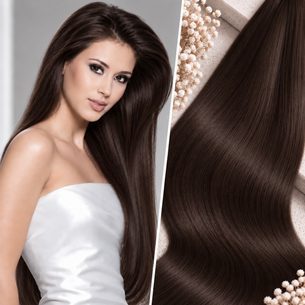 100% Středoevropské vlasy VIRGIN - tmavě hnědá 20 - 70cm