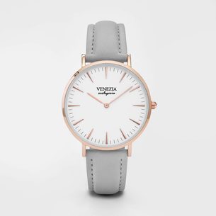 Elegantní UNISEX hodinky VENEZIA pro každý den - kombi gold & grey