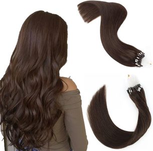 MICRO LOOP/ MICRO RING- 100% Lidské vlasy k prodloužení REMY, tmavě hnědé 55cm