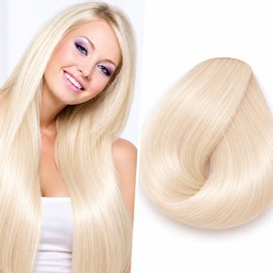 100% Východovropské vlasy  KERATIN, platinová blond 45,50,55 a 60cm