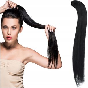 6Culík/cop příčesek -100% lidské Remy vlasy 60 cm, černá