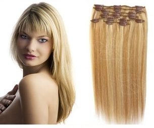 CLIP-IN- 100% Lidské vlasy k prodloužení REMY, melír 18/613- 40cm