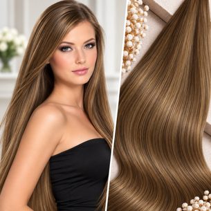 100% Středoevropské vlasy VIRGIN - světle hnědá 20 - 70cm