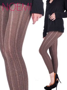 Dámské pletené legíny s ažurkami Noemi - nude